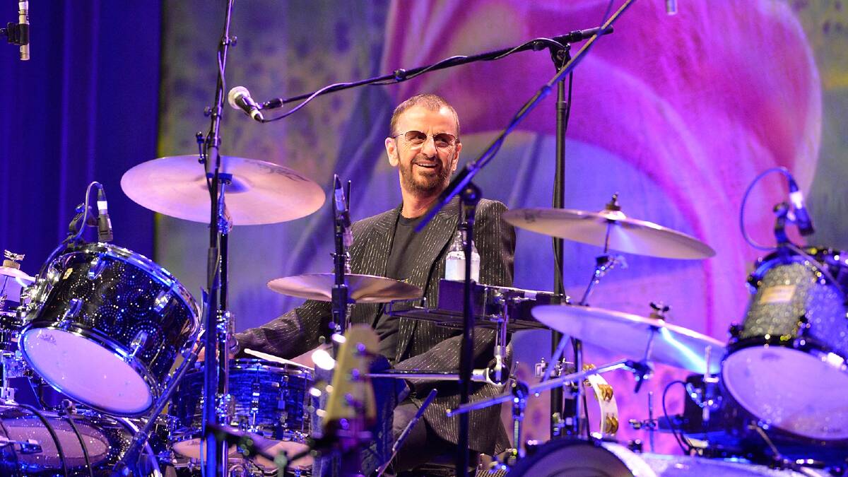 Ringo Starr performs live on stage at the Brisbane Convention & Exhibition Centre. Photo by Bradley Kanaris/Getty Images