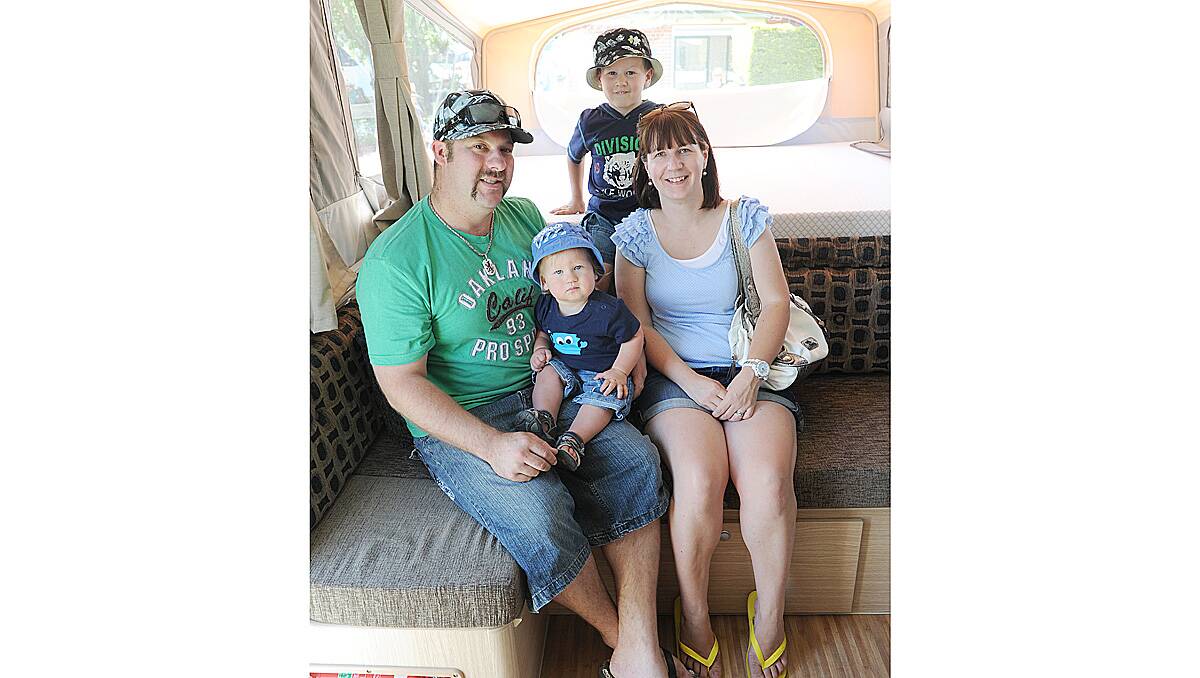 The Snelling's from Shepperton Adam and Jade with Huntar 4 and Rydar 1 inside a Jayco Van