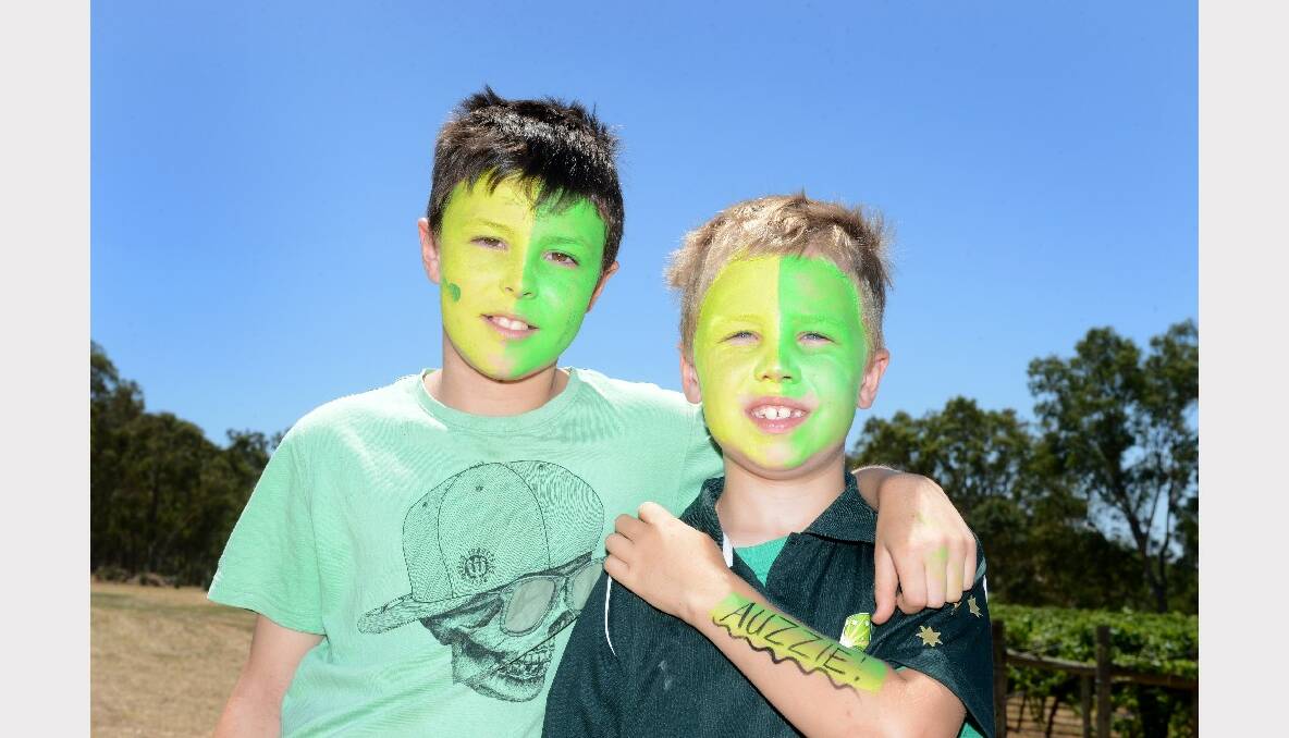 Australia Day Camp Quality fundraiser at Lynnevale Winery. Kaden Bourke and Mathew Beatty. Picture: Jim Aldersey
