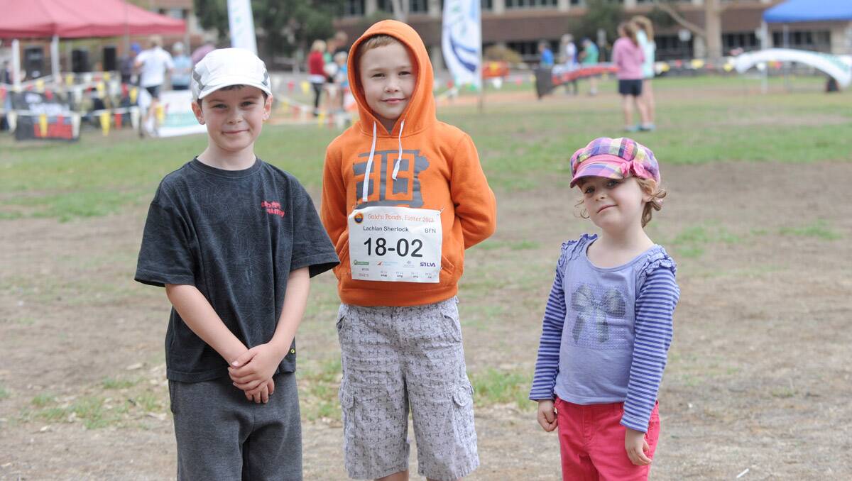 2013 Bendigo Easter Festival. National Orienteering League. Liam Dufty, Lachlan Sherlock, and Amy Dufty. Picture: Jodie Donnellan