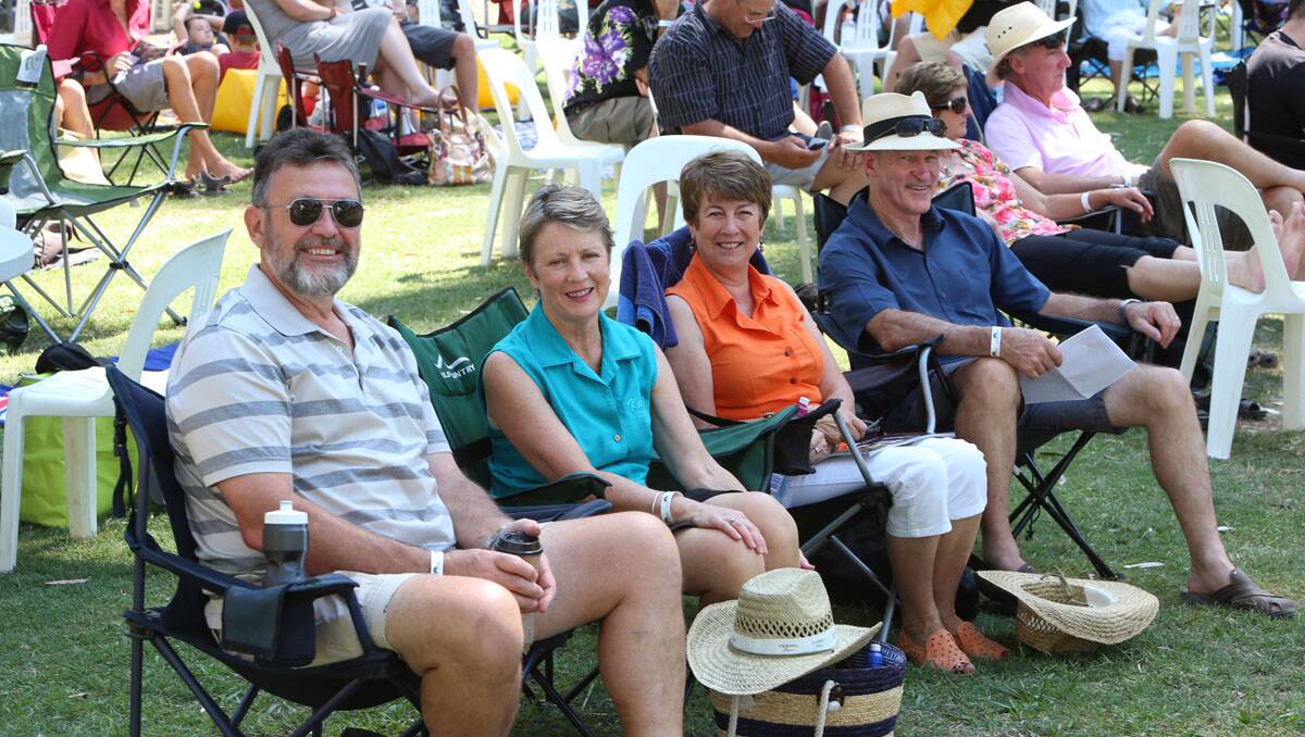 Riverboats Music Festival at Echuca. Ian and Hilary Salmon, with Jill and Ray Cranwell. Picture: Peter Weaving