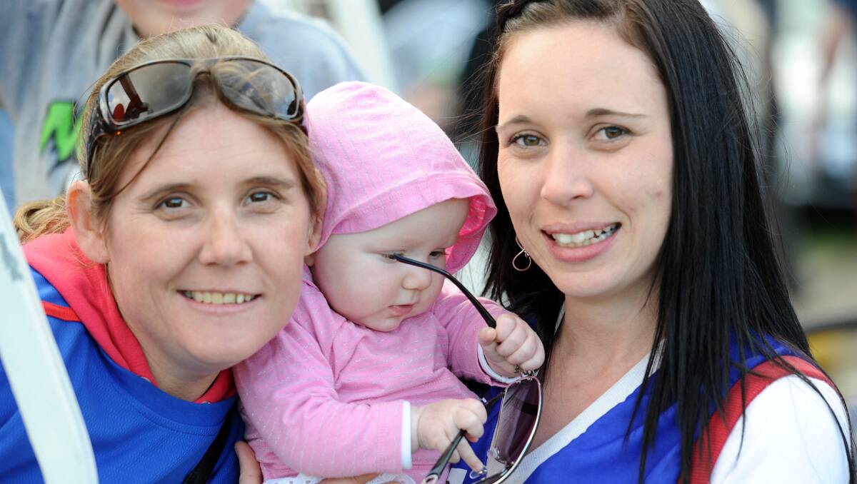 HDFL grand final. Sally Greenwood, Charlee Hill and Lisa Greenwood. Picture: Jim Aldersey