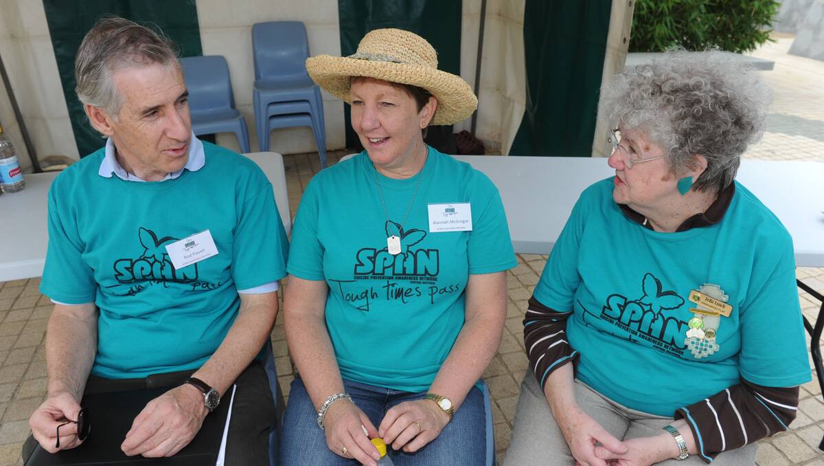 SPAN suicide awareness walk 2013. Rod Flavell, Alannah McGregor and Zeila Lynch. Picture: Julie Hough