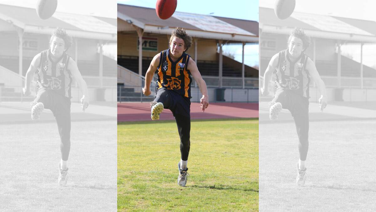 Holiday footy clinic at Tom Flood Centre. Lachie Wallace. Pictures: Peter Weaving 