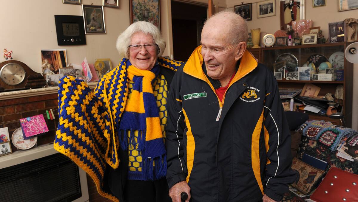 Die-hard Golden Square Football Netball Club fans Sylvia and Frank Bolitho are confident the Bulldogs will deliver on Saturday