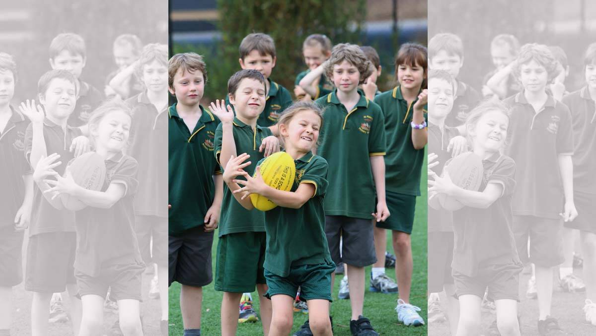 Isabella Connally at the Carlton Football clinic. Picture: Peter Weaving