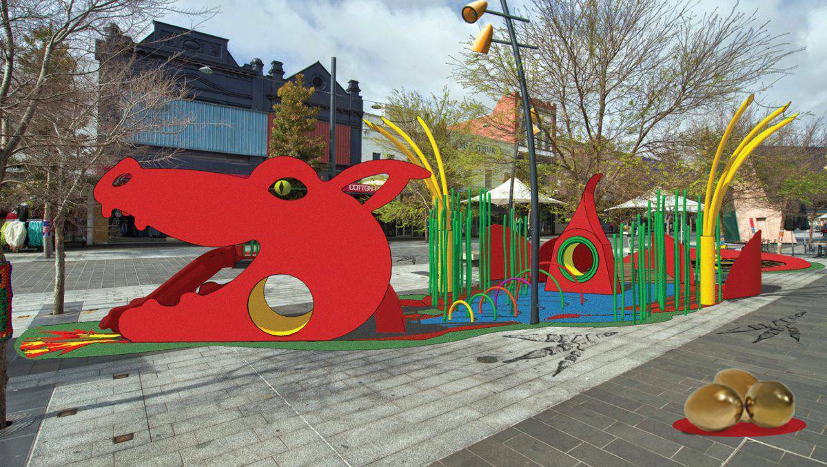 A concept drawing of the red dragon playground. Picture: Supplied