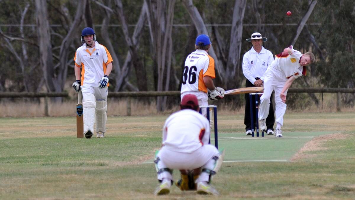 Emu Valley inaugural Blue Ball Day match. Axe Creek v Maiden Gully. Picture: Julie Hough