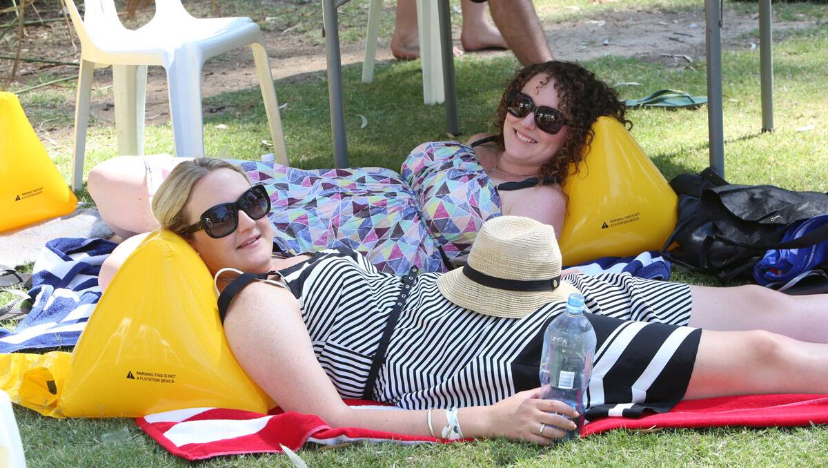 Riverboats Music Festival at Echuca. Catherine Boyler and Imogen Stubbers. Picture: Peter Weaving