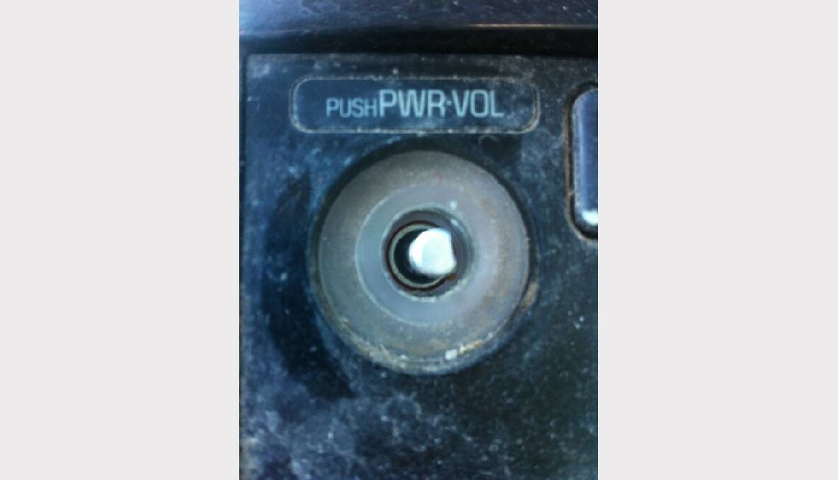 Volume knob in a Tarago van. Picture: Kathy Maher