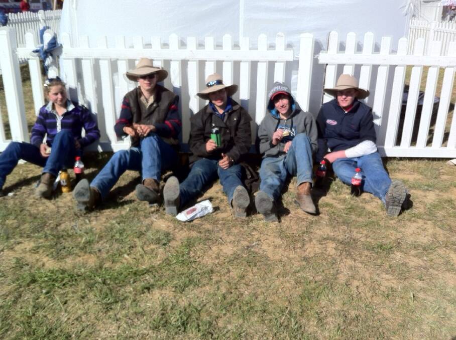 Josie Butler from Newstead, Lachy Dzioba from Campbells Creek, Sam Scott from Maldon, Jack Gilgen from Murray Bridge and Colin Glen from Guilford at the Deni Ute Muster. Picture: Sachi Robinson