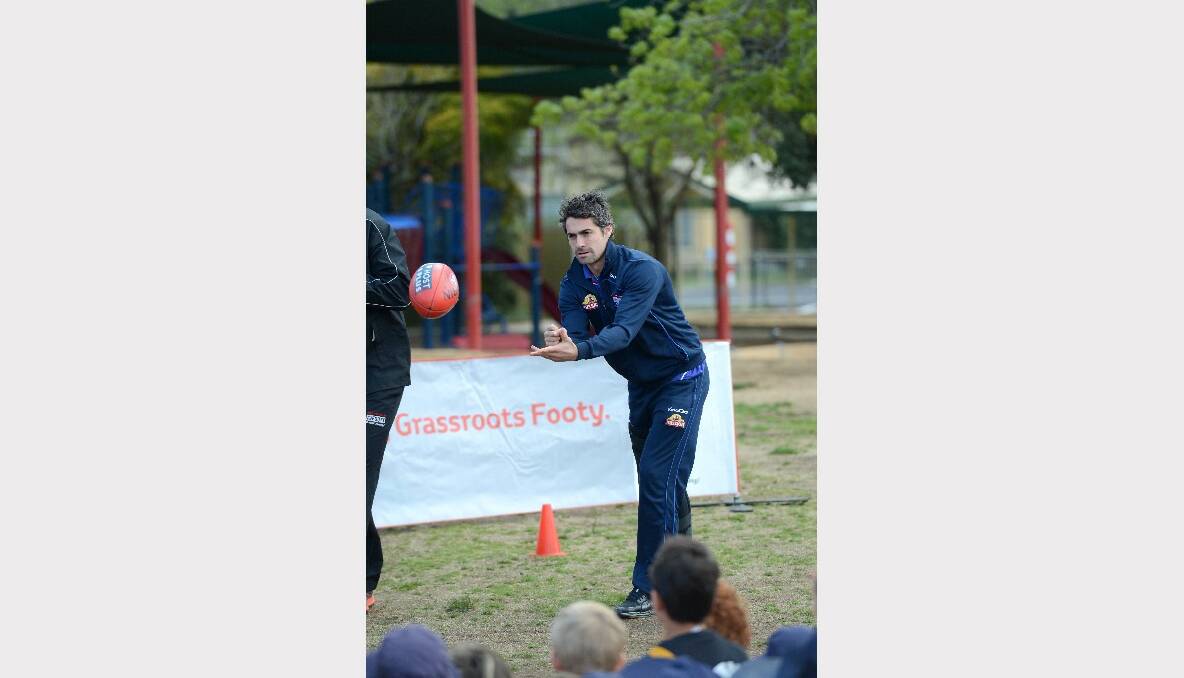 AFL Legends Footy Clinic at St Therese's Primary School. Daniel Giansiracusa. Picture: Jim Aldersey