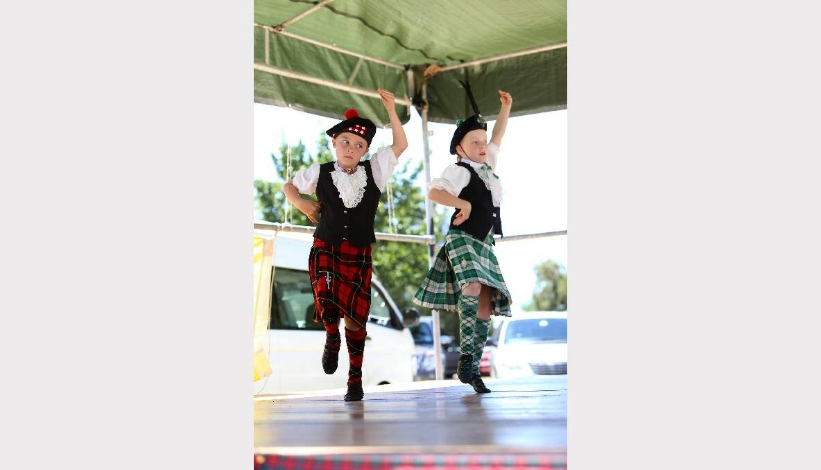 Maryborough Highland Gathering. Laura Hiscock and Bessie Penhall. Picture: Peter Weaving