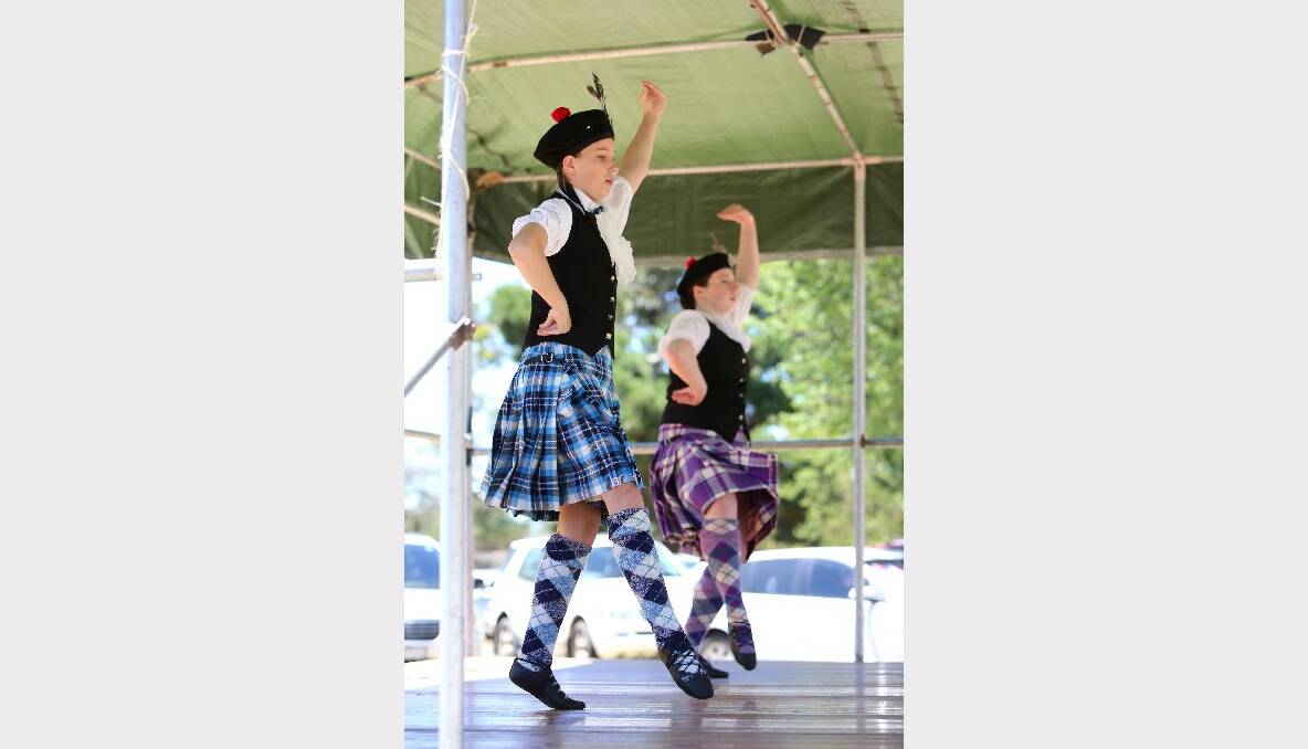 Maryborough Highland Gathering. Emily Irland and Amelia MacLean. Picture: Peter Weaving