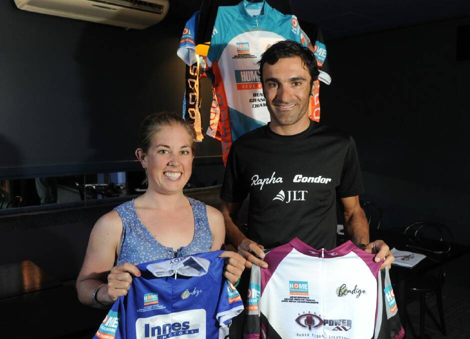 CANDID: Cyclists Kate Finegan and Kristian House pictured at the launch of the Bendigo Grand Prix/Victoria Open Road Championships. Picture: Jodie Donnellan