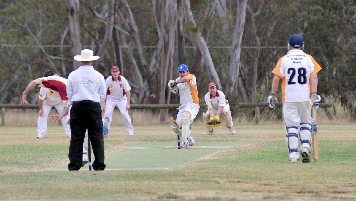 Emu Valley inaugural Blue Ball Day match. Axe Creek v Maiden Gully. Picture: Julie Hough