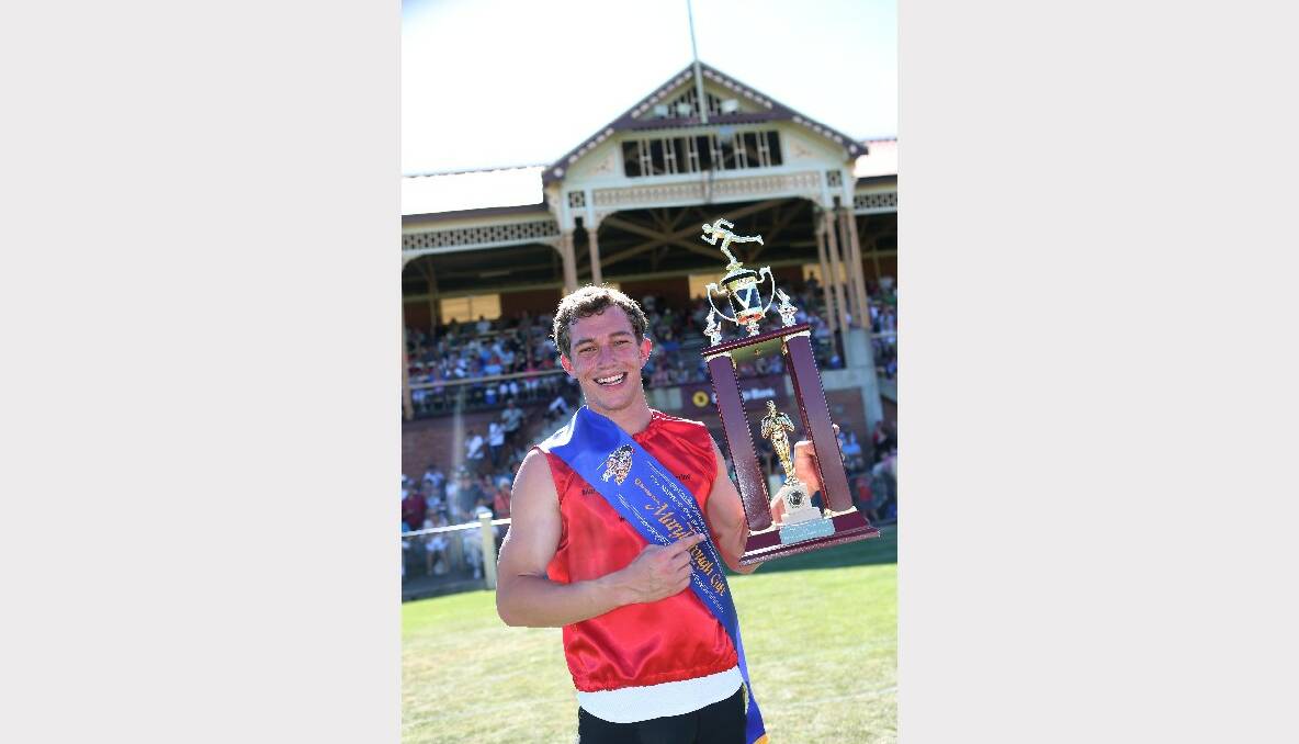 Maryborough Highland Gathering. Joel Bee took out the Maryborough Gift 120m sprint classic. Picture: Peter Weaving
