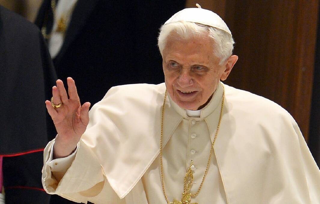 Farewell: Pope Benedict XVI’s announcement that he will resign has shocked the Catholic community. Picture: AFP