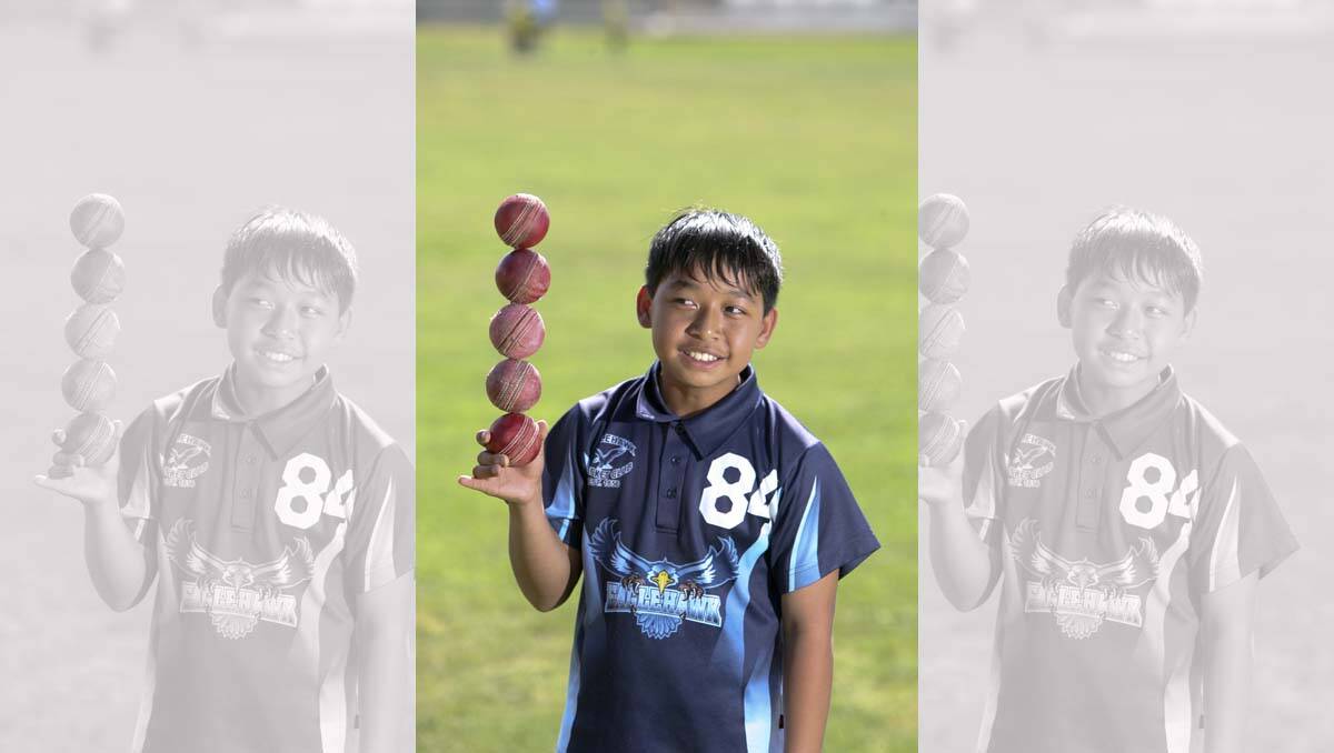 Burma refugee Wee Tha Sue Hliang took five wickets for one run. Picture: Peter Weaving
