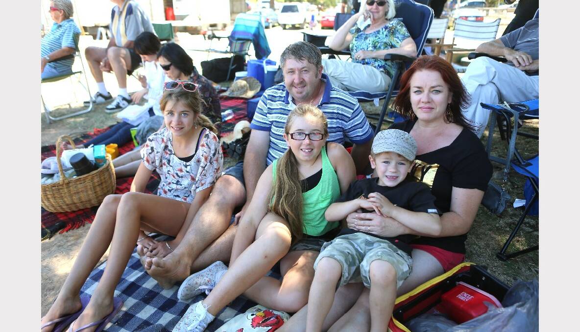 Maryborough Highland Gathering. Shane and Sophie Saunderson with Olivia, Matilda and Charlie from Marong. Picture: Peter Weaving