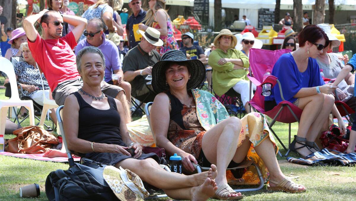 Riverboats Music Festival at Echuca. Louise Kyle and Maria Battaglia. Picture: Peter Weaving