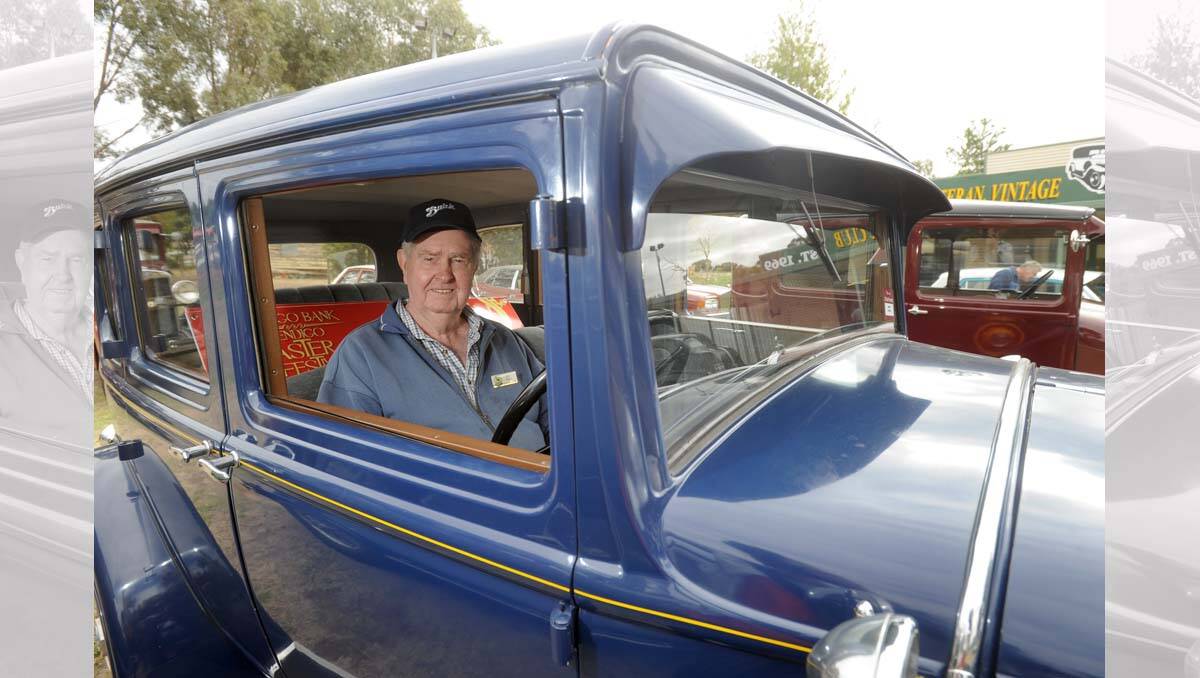 2013 Bendigo Easter Festival. Classic car display. Tex Poole with his 1931 Buick. Picture: Jodie Donnellan