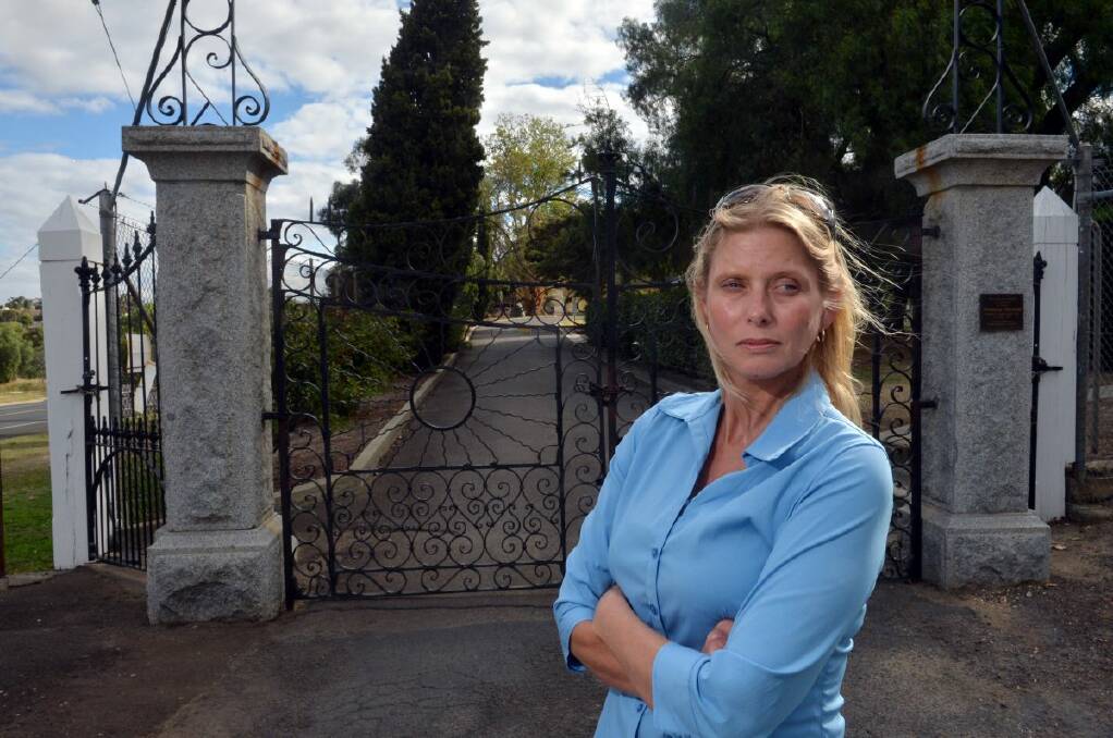 ON STRIKE: Councillor Elise Chapman at the Fortuna Villa gates. Picture: BRENDAN McCARTHY