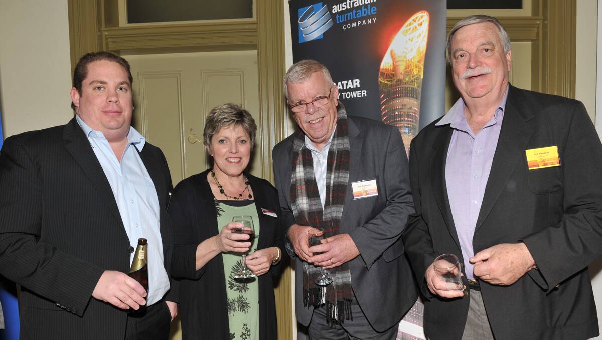 Bendigo Inventor Awards. Daniel Geldard, Sally Moses, Bob Beaumont and Neil Hamilton. Picture: Jodie Donnellan