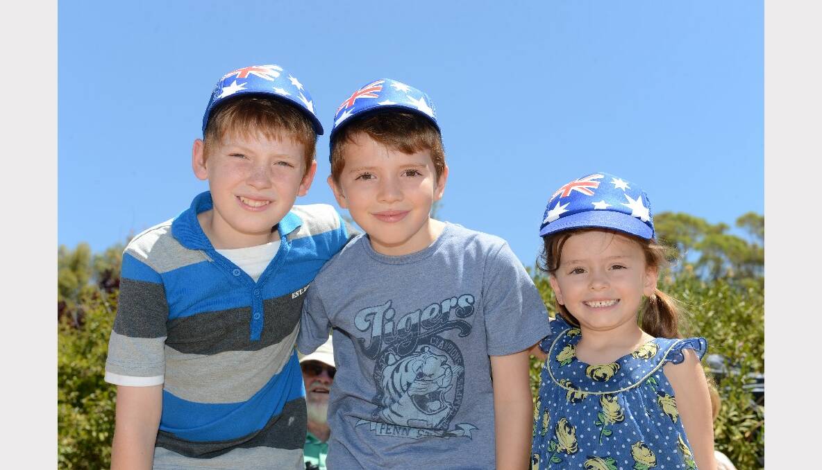 Australia Day Camp Quality fundraiser at Lynnevale Winery. Nate, Will and Lily Aylmer. Picture: Jim Aldersey