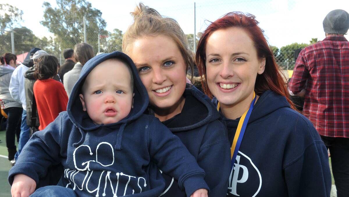 HDFL grand final. Harry Dooly and Emily and Meghan Walsh. Picture: Jodie Donnellan