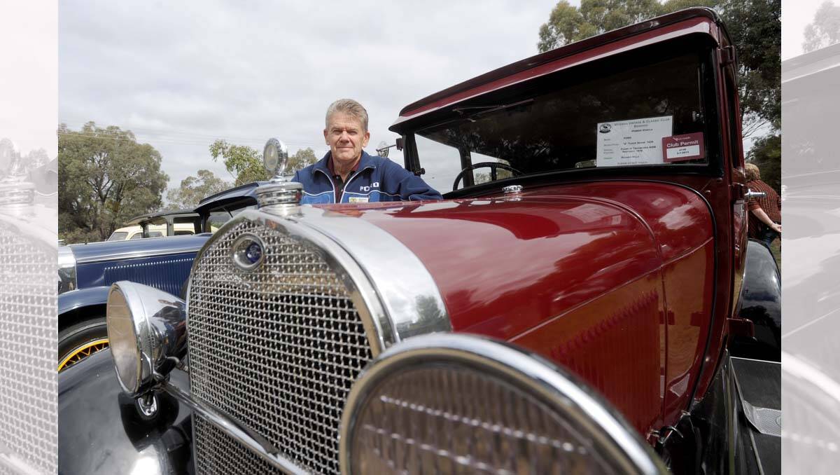 2013 Bendigo Easter Festival. Classic car display. Richard Mills with his 1929 Model A Ford. Picture: Jodie Donnellan