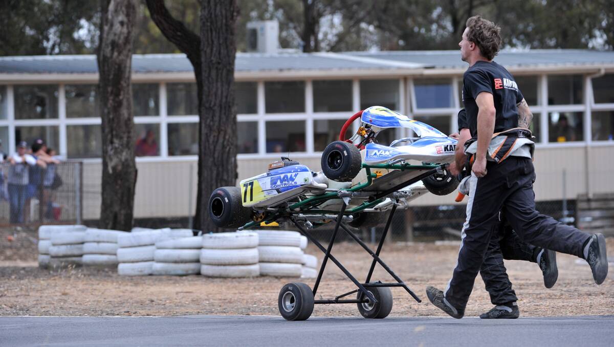 2012 Victorian Closed Championships. Bendigo's Shane Meadows (77) was forced to retire in the Clubman Over 40's event. Picture: Julie Hough