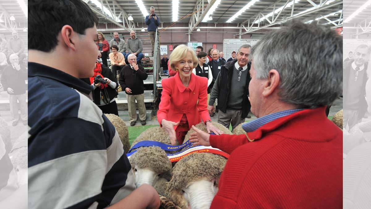 Governor-General Ms Quentin Bryce at the Australian Sheep and Wool Show. Picture: Peter Weaving 