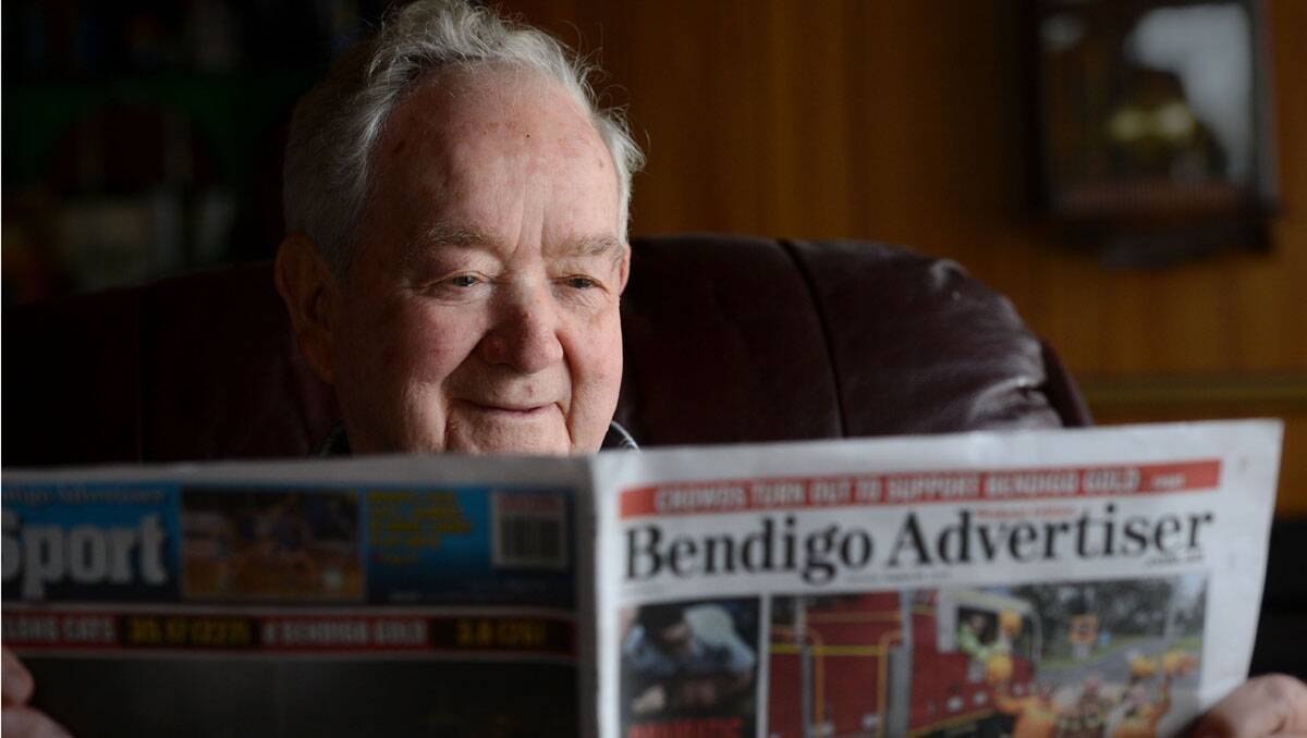 Jock Rielly has been reading the paper everyday since 1952.  Picture: Jim Aldersey