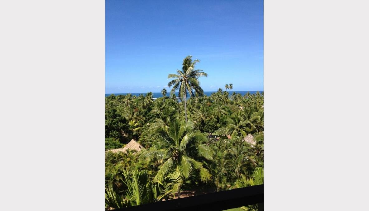 F for Fiji! This was the view from our balcony at The Outrigger Fiji. Picture: Dannielle Penna