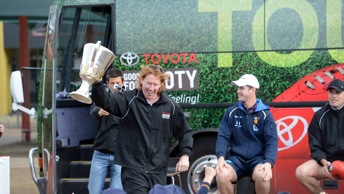 AFL Legends Footy Clinic at St Therese's Primary School. Cameron Ling. Picture: Jim Aldersey