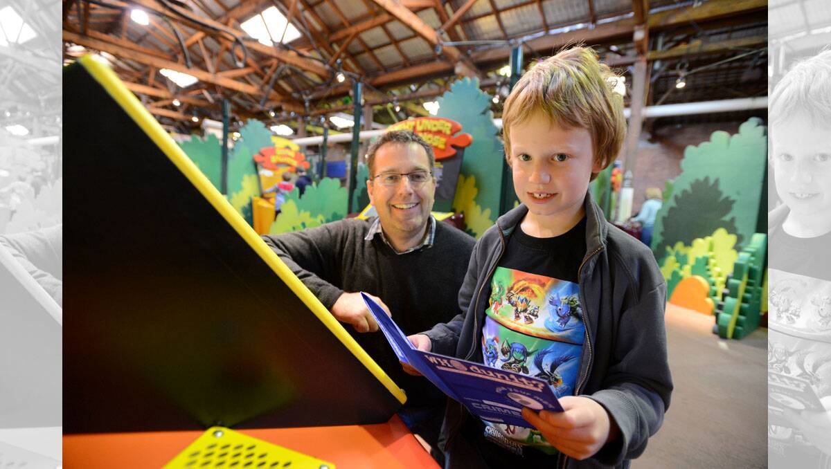 Simon and Edward Armes at the Bendigo Discovery Centre.  Picture: Jim Aldersey