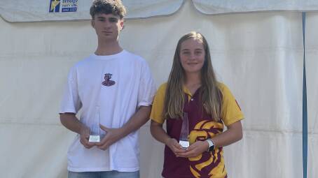 Eaglehawk's Kai O'Hehir and Maiden Gully Marist's Rehmi Burke were the BDCA's under-16 champion players. Picture by Luke West