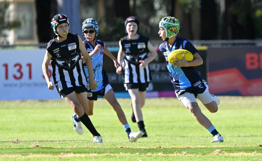 Action from the Castlemaine versus Eaglehawk under-12 grading game in the BJFL. Pictures by Enzo Tomasiello